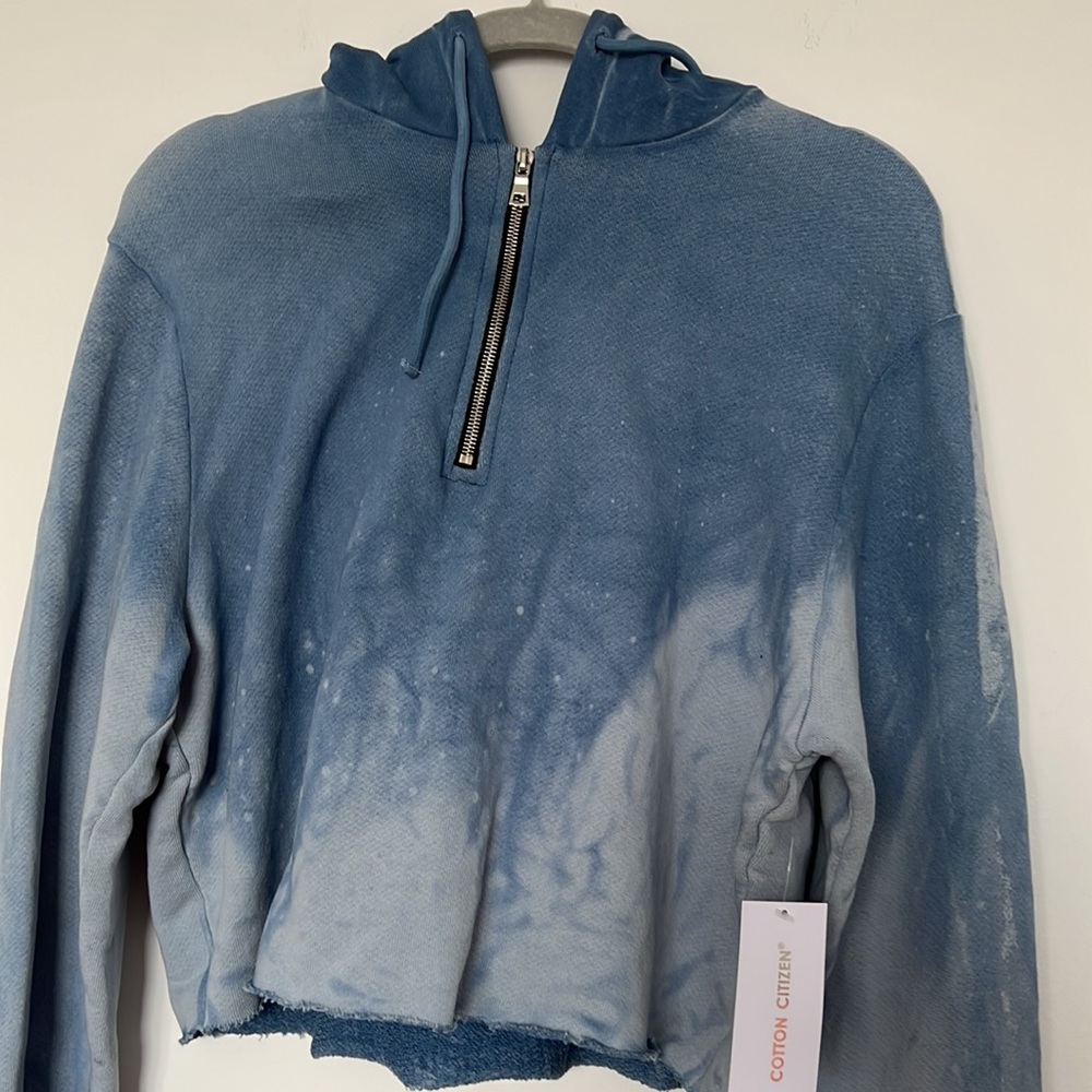 Cotton Citizen half zip crop hoodie - Picture 2 of 7